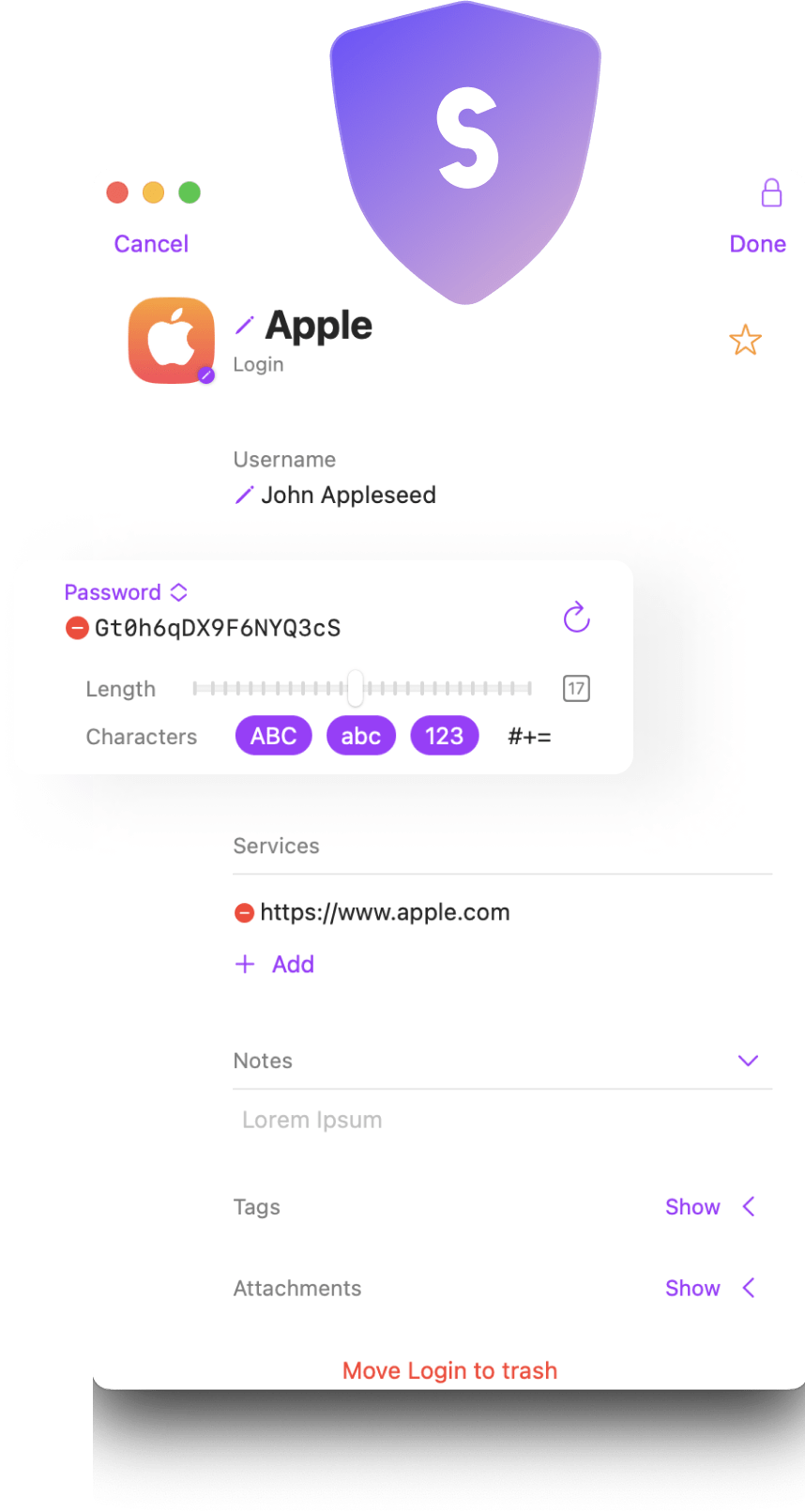 password generator mockup
