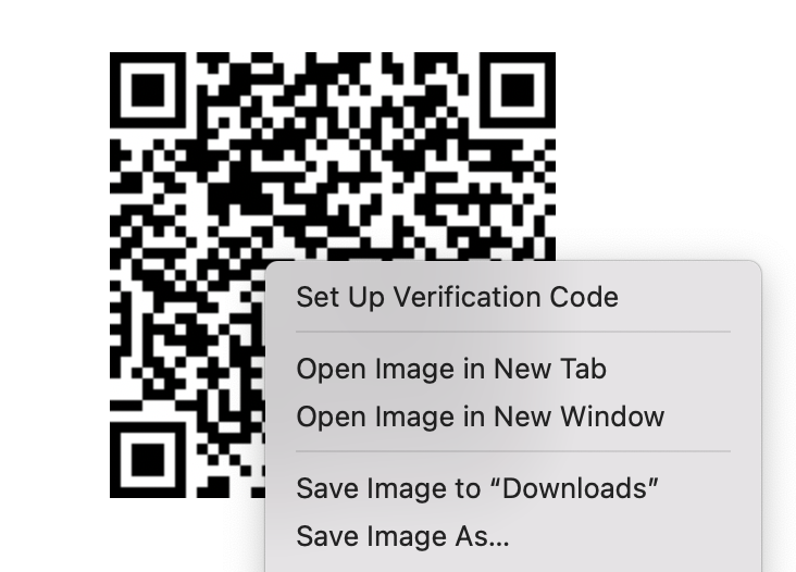 Setting up verification codes on macOS.